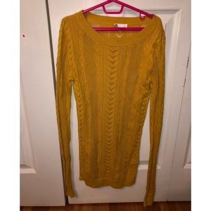 Mustard knit long-sleeved sweater
